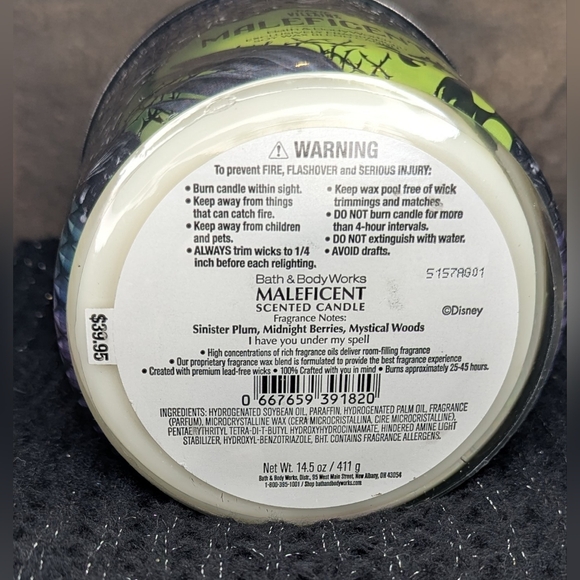 NIB Bath & Body Works Maleficent 3-wick Candle - Picture 3 of 6